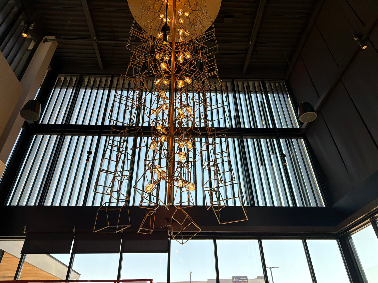 CHANDELIER Vintage Gold Bar Chandelier