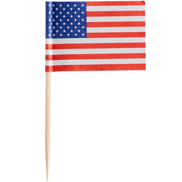 American Flag Picks - 1k/Box (BEV- Internal)