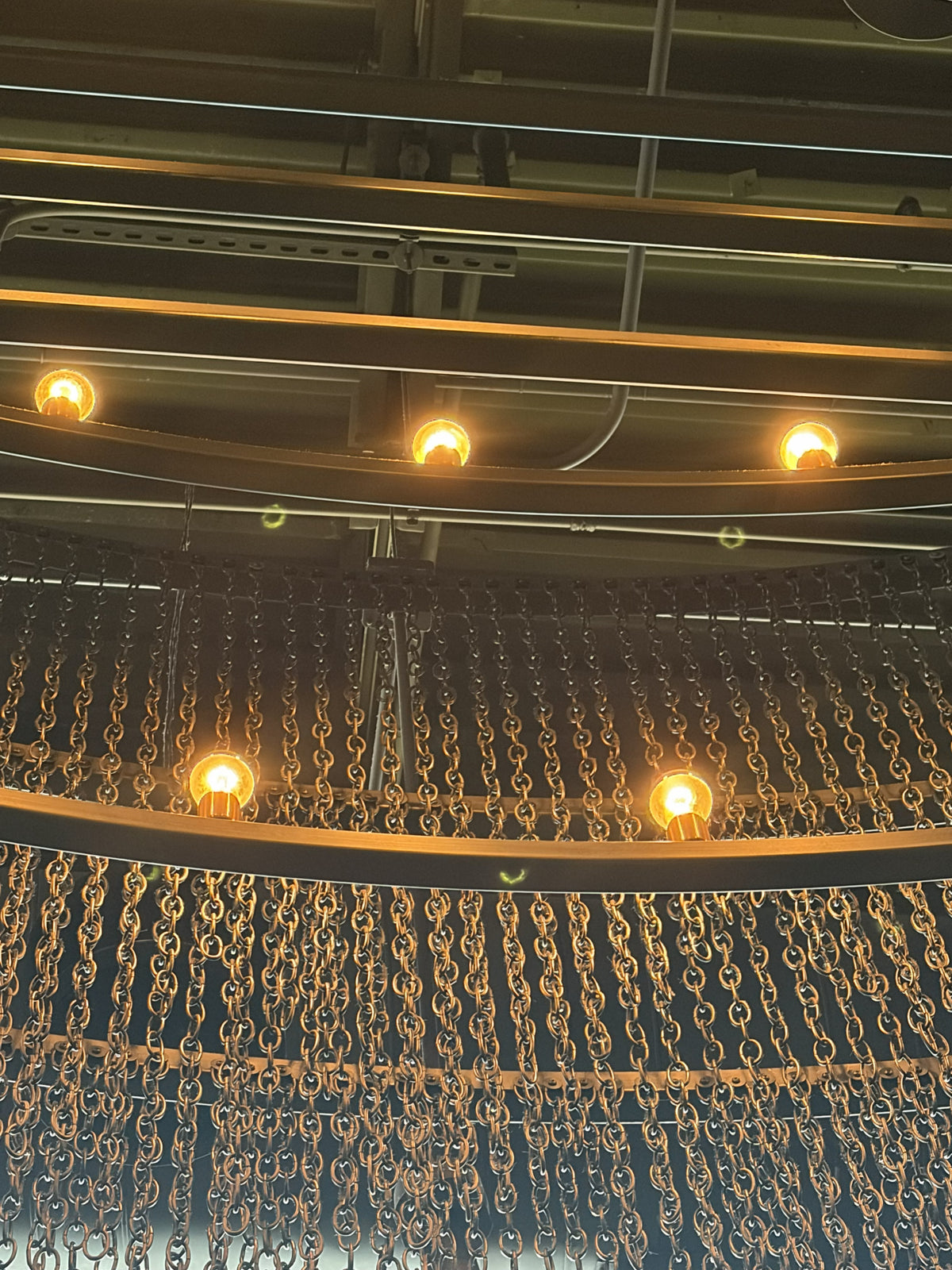 CHANDELIER Chain Curtain with Gold-Tipped Bulbs