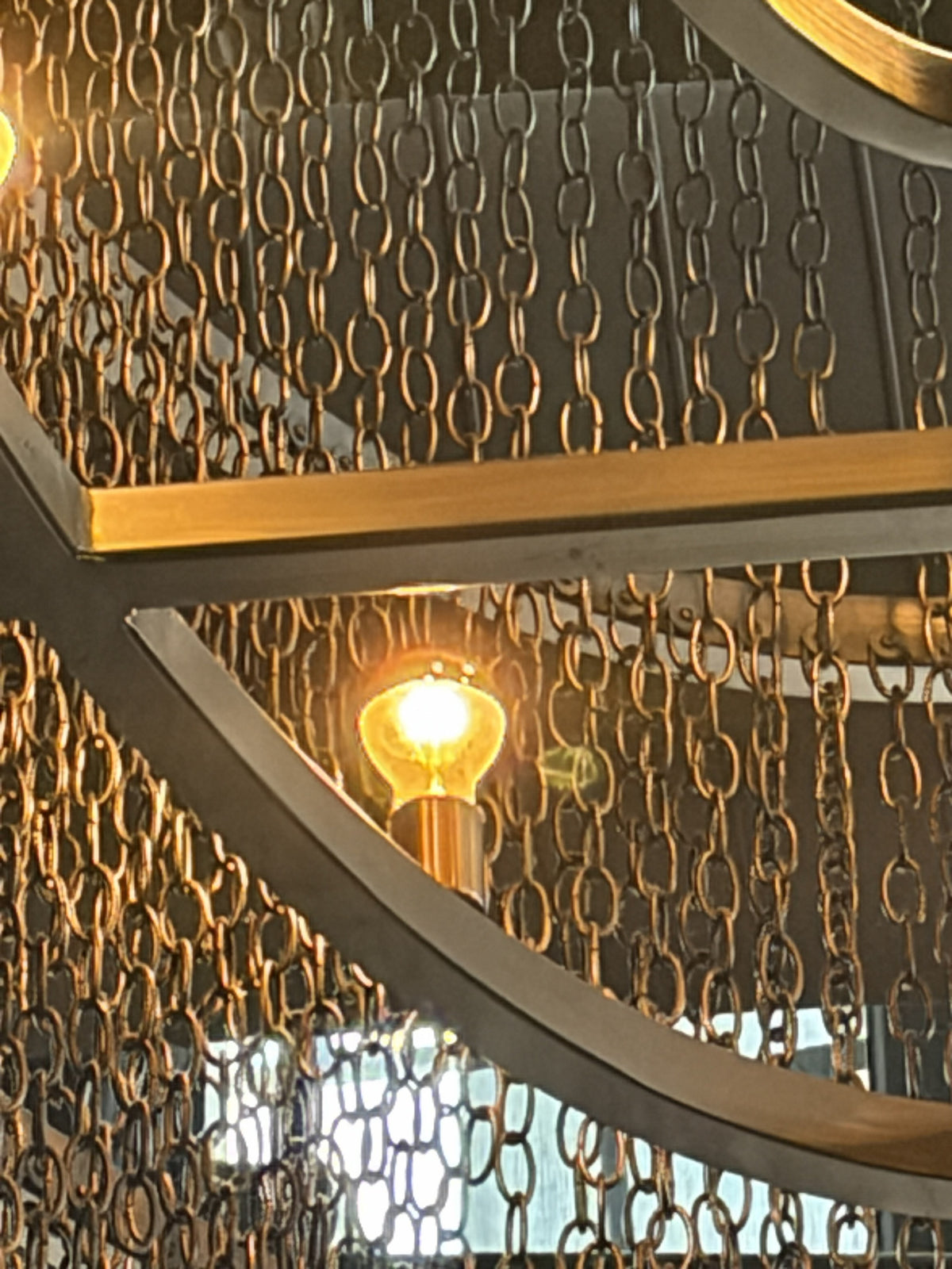 CHANDELIER Chain Curtain with Gold-Tipped Bulbs
