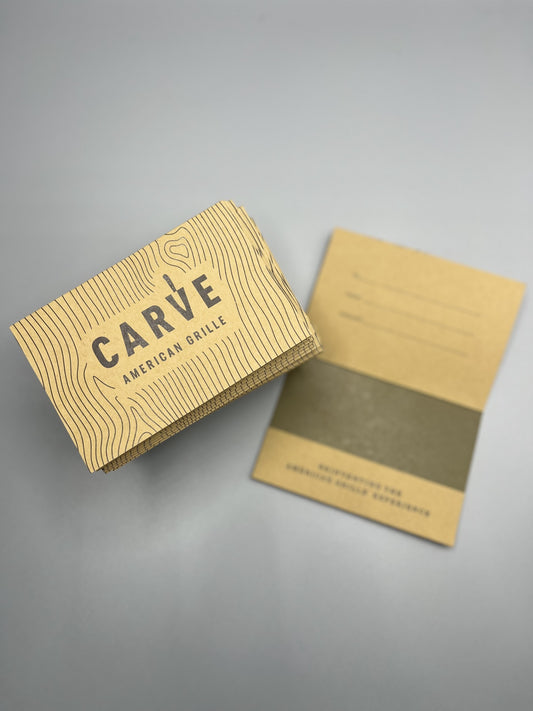 CARVE Gift Card Carriers - 50 Pack - (GR - Internal)