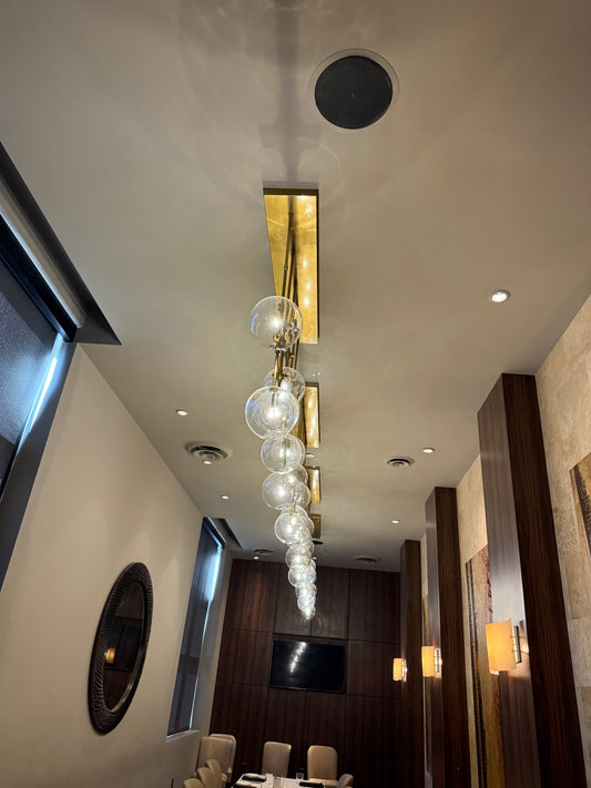 CHANDELIER Bubble-Glass Linear (Bi-Pin)