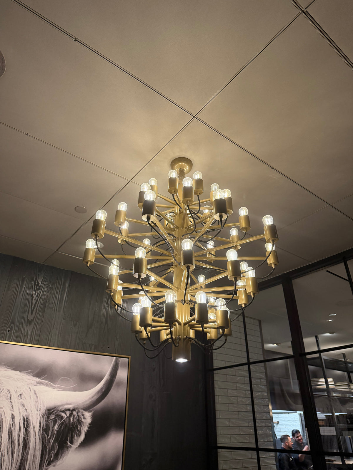 CHANDELIER Brushed Brass Sputnik