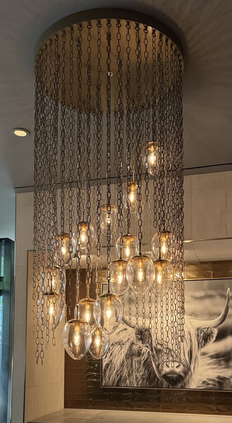 CHANDELIER Chain with Globes (Candelabra E12 Base)