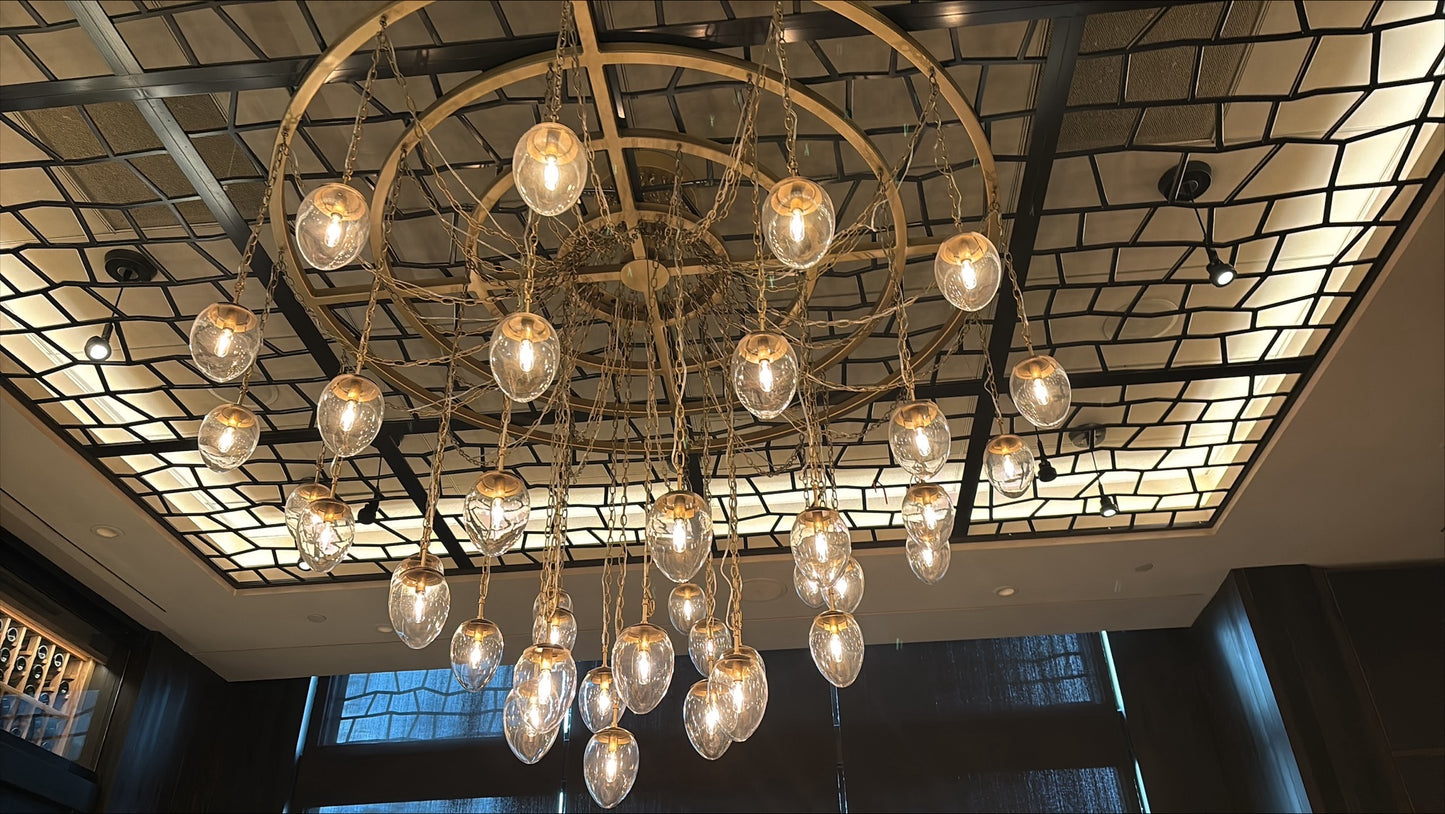 CHANDELIER Chain with Globes (Candelabra E12 Base)