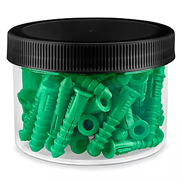8oz Plastic Jar with Black Lid (140/pack)